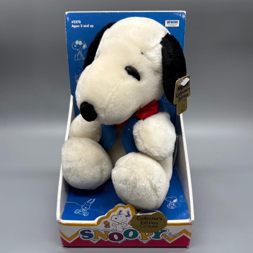 Vintage Irwin Snoopy Collector's Edition Plush Red Bowtie‎ in Box 1 of 10000 Toy